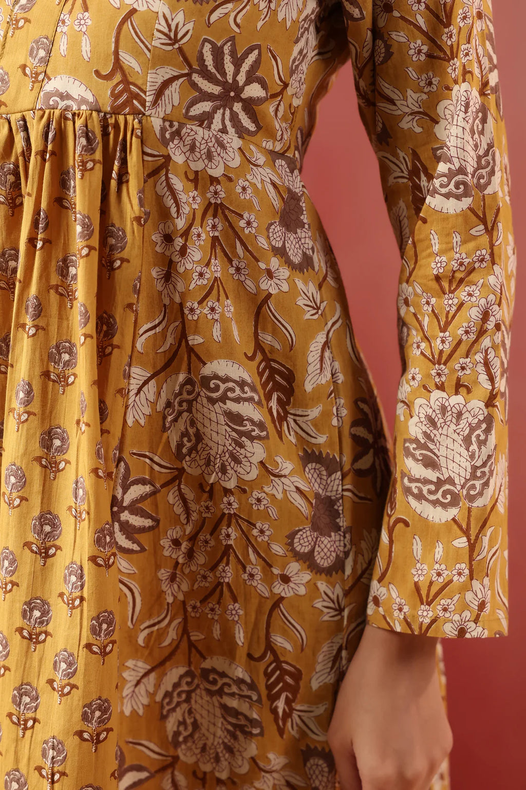 Printed Cotton Kurti — Elegant Long Flared Ethnic Wear