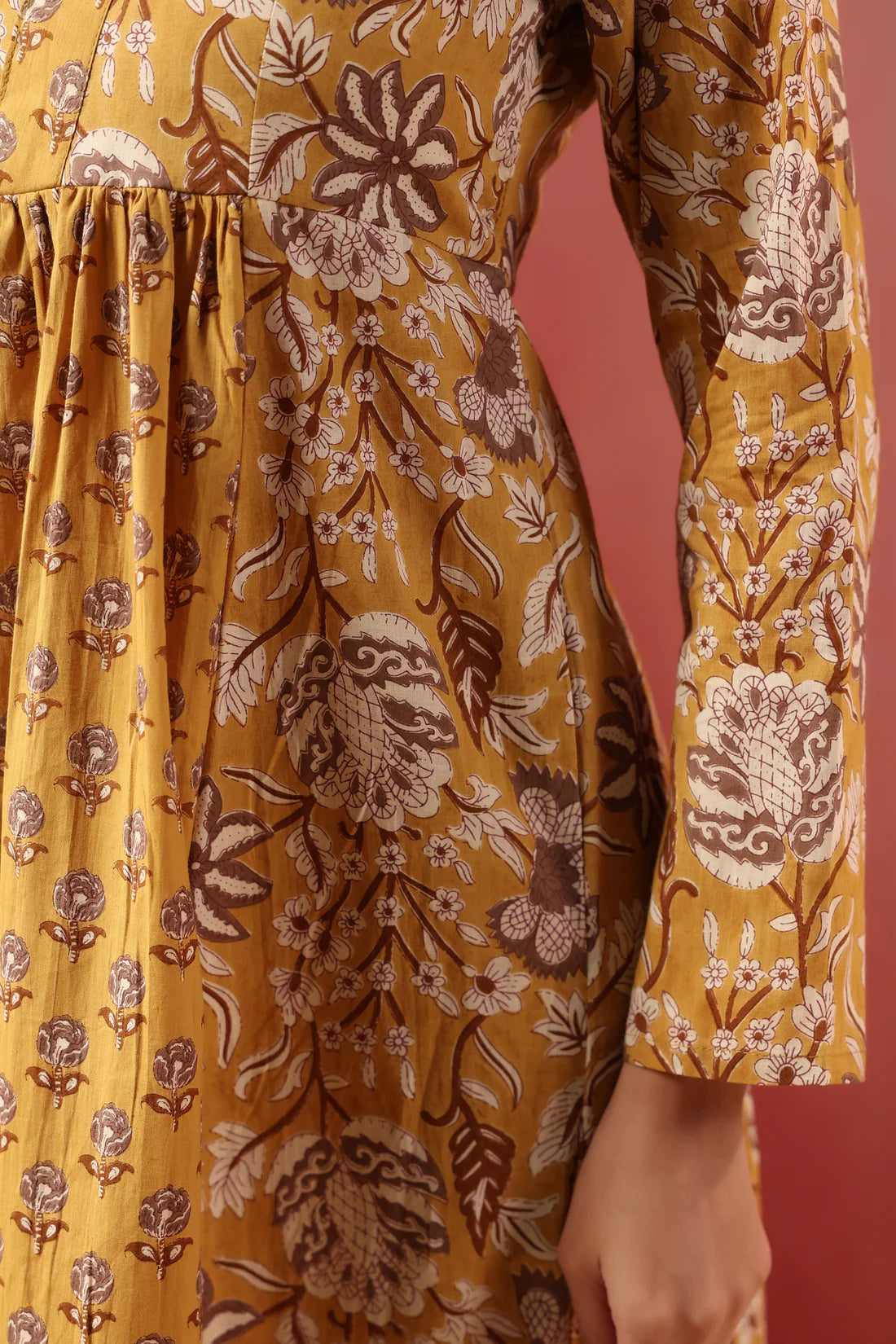 Printed Cotton Kurti — Elegant Long Flared Ethnic Wear