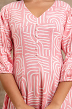 Staple Rayon Pink Printed Midi Dress