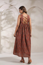 Elegant Red Jal  dress crafted from pure cotton