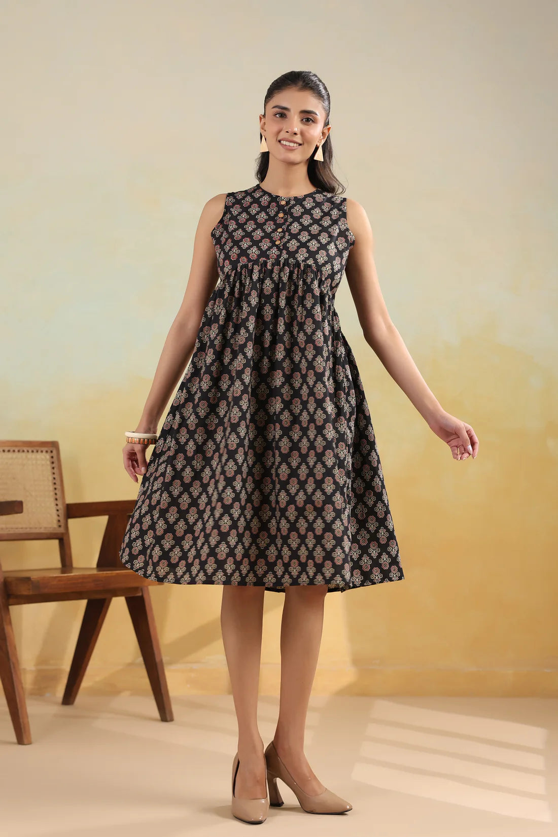 Hand-Block Printed Cotton Dress — Breezy Everyday Casual Wear