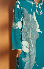 Purple Viscose Rayon Printed Straight Co-Ord Set
