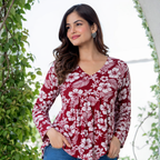 Women’s Maroon Floral Alia Top