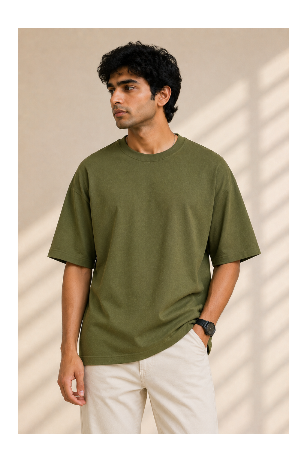 Army Green Oversized T-Shirt for Men | 240 GSM
