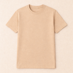 Beige t-shirt on a beige background with 'Biege' text below.