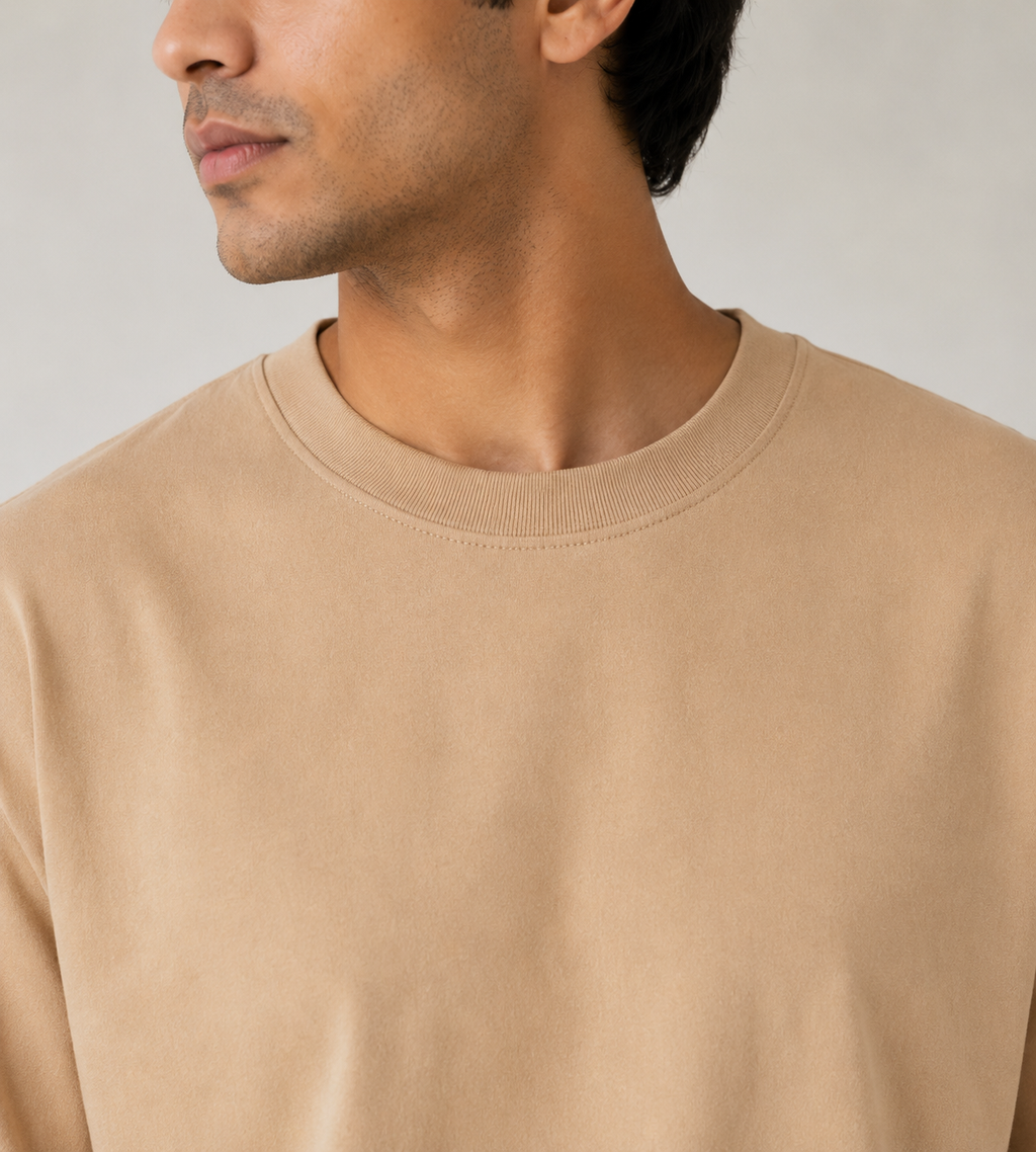 Beige Oversized T-Shirt | 240 GSM