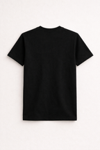 Black t-shirt on a white background
