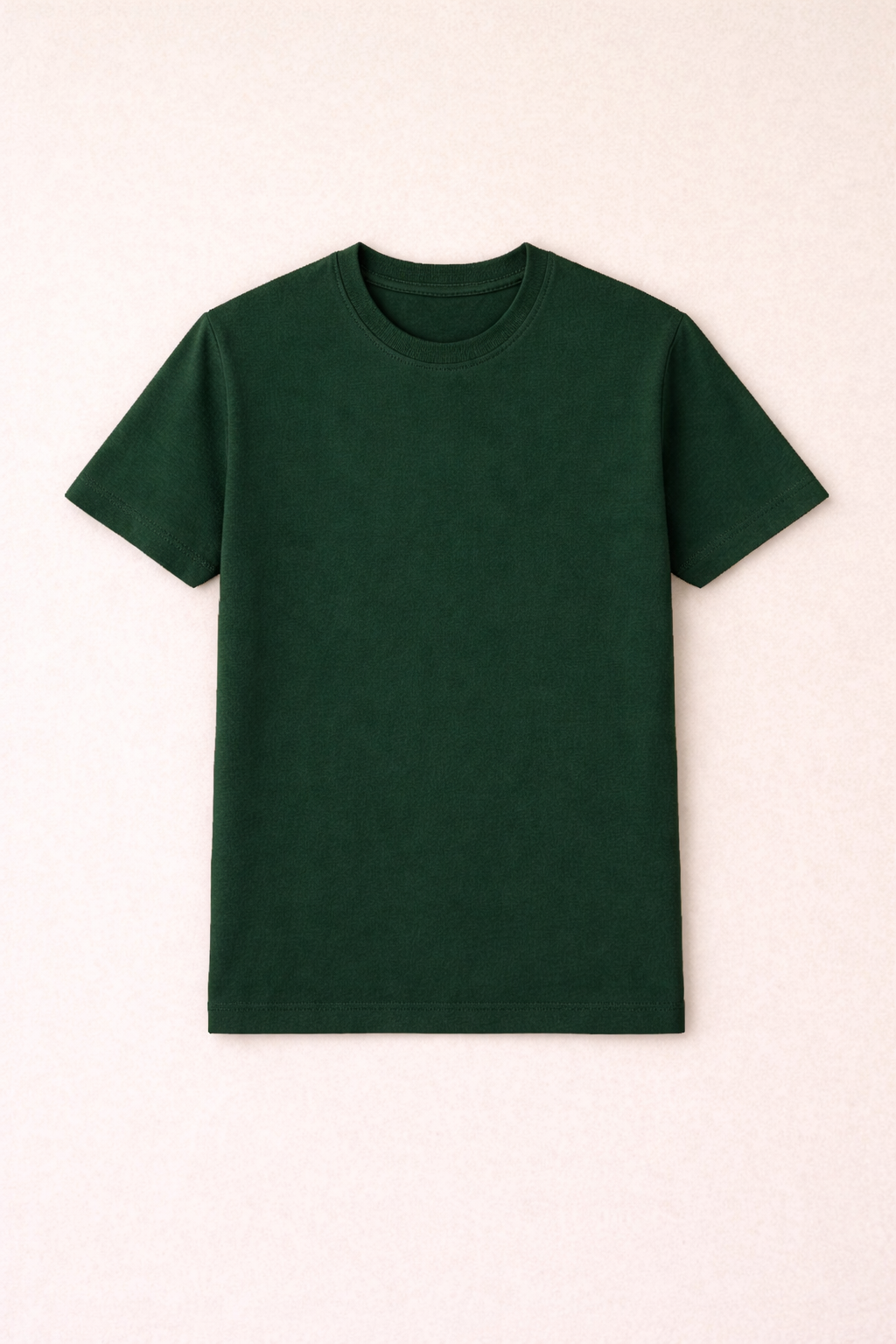 Green t-shirt on a beige background