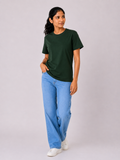 Women's 100% Cotton T-Shirt – Bottle Green | Bio-Washed Tee