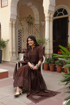 Vibrant Orange Cotton Kurta Pant Dupatta Set for Women