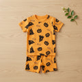 Boys Mustard Printed Co-ord Set – 100% Cotton | Funky Halloween Print