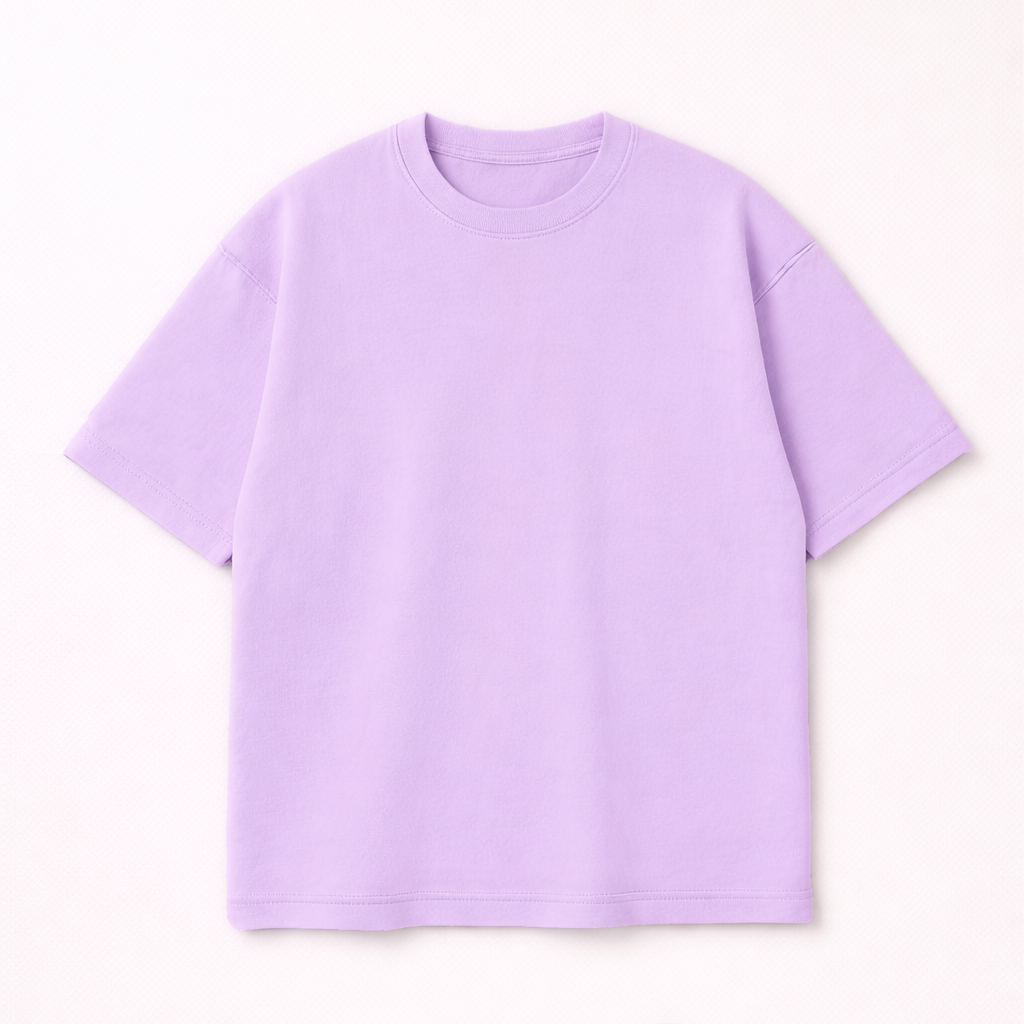 Lavender Oversized T-Shirt | 240 GSM Premium French Terry Cotton | Streetwear Drop Shoulder Tee