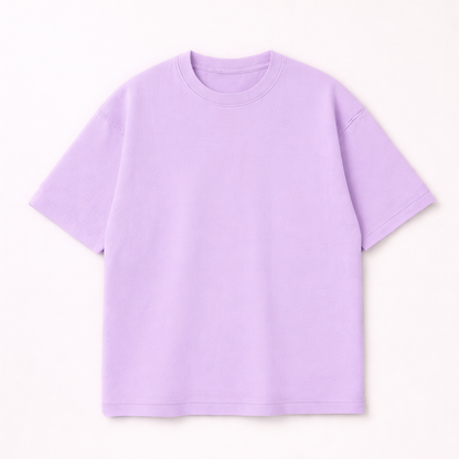 Lavender Oversized T-Shirt | 240 GSM Premium French Terry Cotton | Streetwear Drop Shoulder Tee