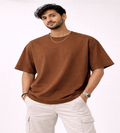 Brown Oversized T-Shirt for Men | 240 GSM