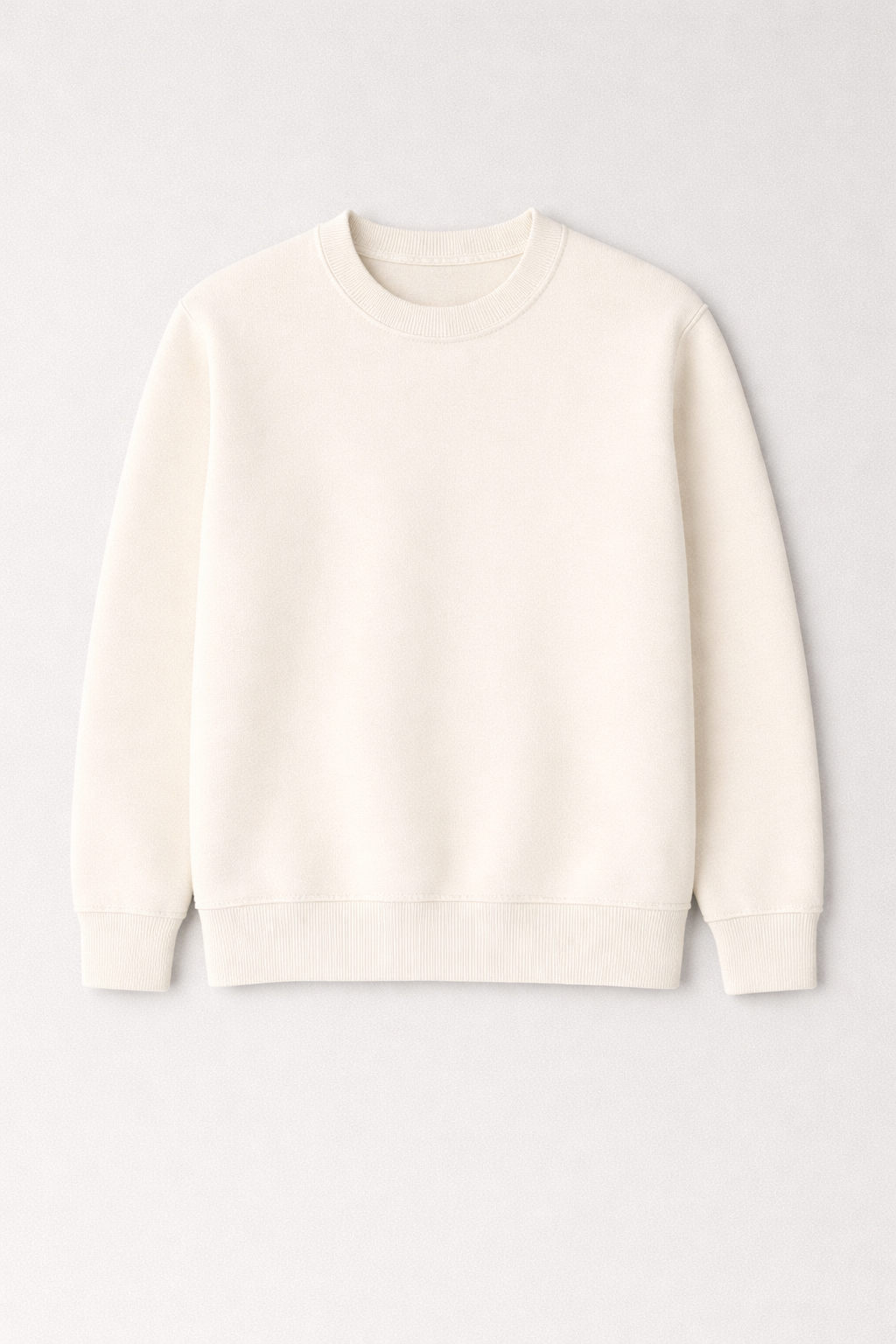 Off White Premium Cotton Crewneck Sweatshirt for Men & Women | Winter Wear | Soft & Comfortable