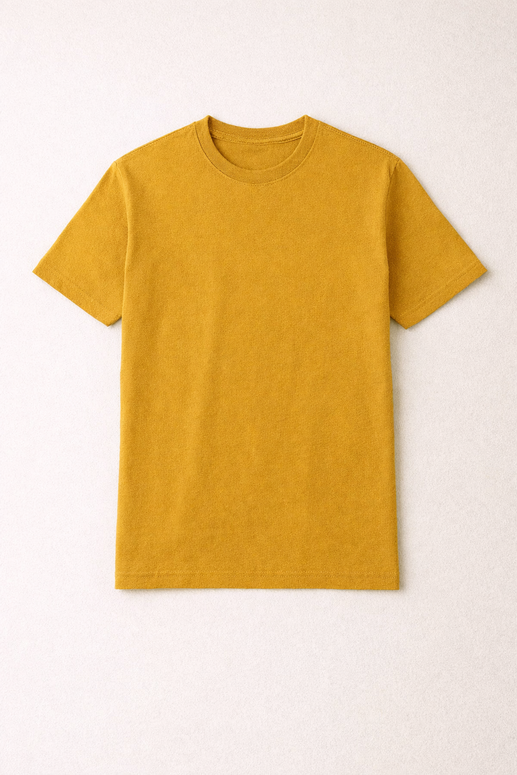 Mustard Yellow Bio-Washed 100% Cotton Super Combed T-Shirt (180 GSM) | Premium Quality | Soft & Breathable