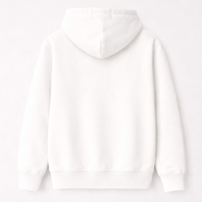 320 GSM Premium Cotton Brushed Loop knit Hoodie | 88% Cotton 12% Polyester | Soft Winter Wear - White