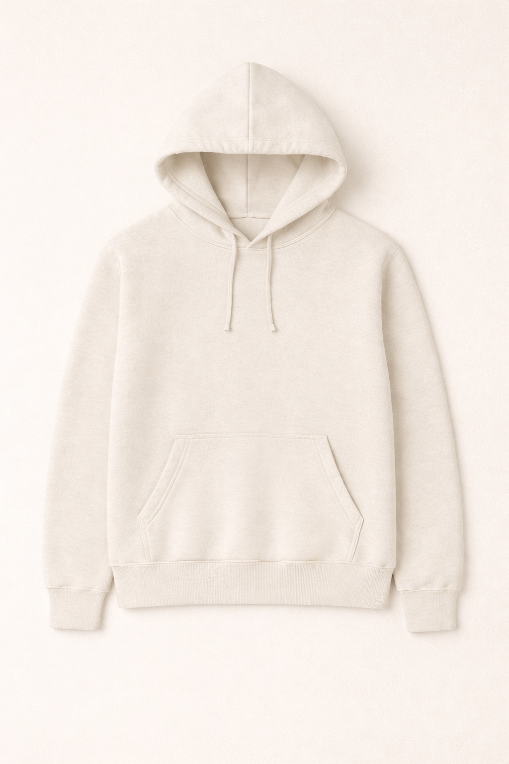 320 GSM Premium Cotton Brushed Loopknit Hoodie | 88% Cotton 12% Polyester | Soft Winter Wear - Off White