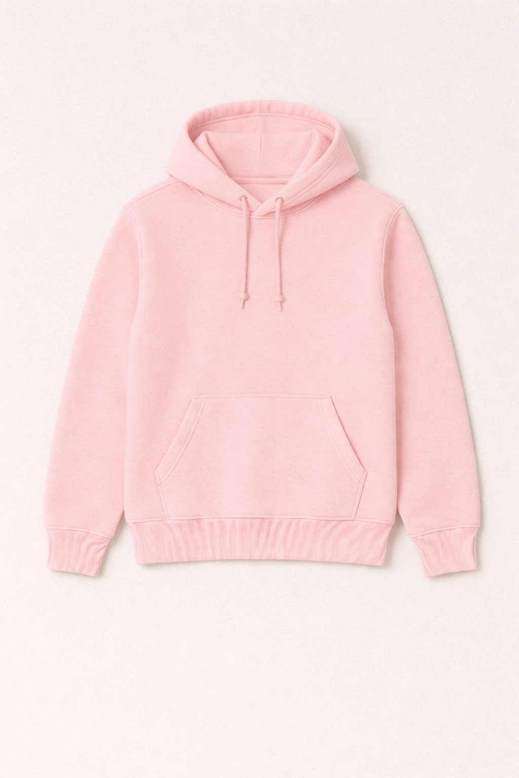 320 GSM Premium Cotton Brushed Loopknit Hoodie | 88% Cotton 12% Polyester | Soft Winter Wear - Baby Pink
