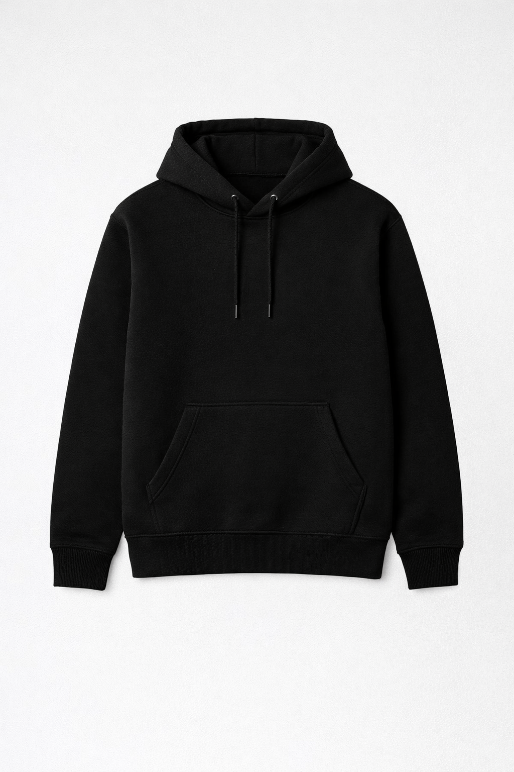 320 GSM Premium Cotton Brushed Loopknit Hoodie | 88% Cotton 12% Polyester | Soft Winter Wear - Black