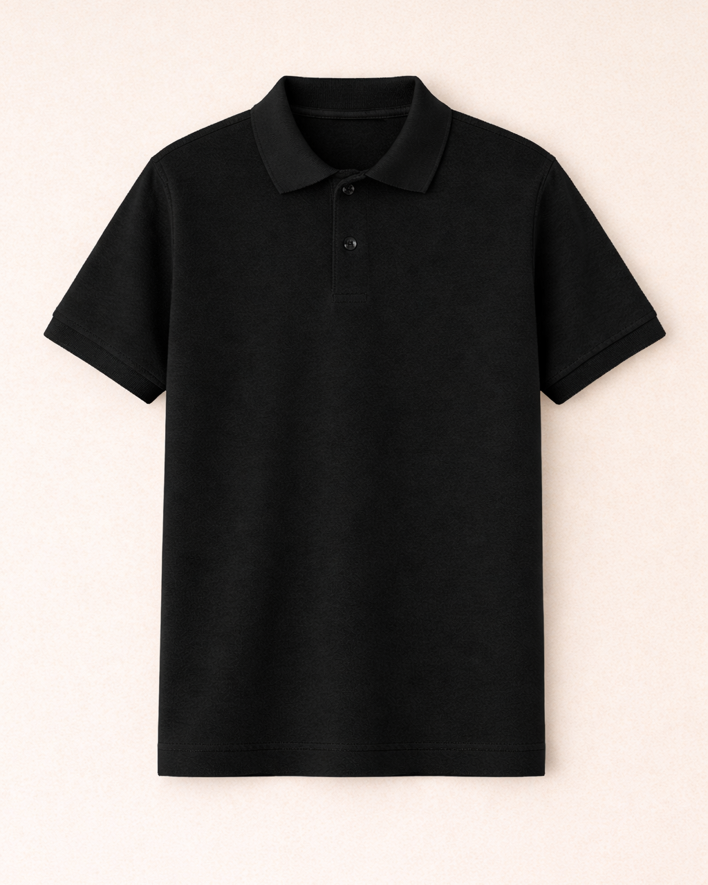 Men’s Black Cotton Matty Polo T-Shirt | Premium Piqué Fabric | Classic Fit | Half Sleeve Polo