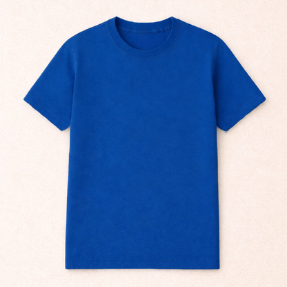 Royal Blue Bio-Washed 100% Cotton Super Combed T-Shirt (180 GSM) | Premium Quality | Soft & Breathable