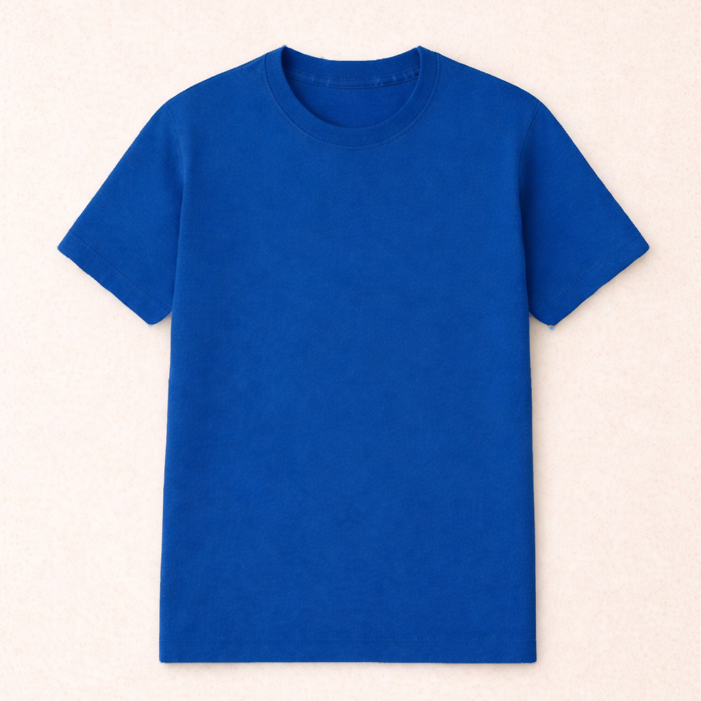 Royal Blue Bio-Washed 100% Cotton Super Combed T-Shirt (180 GSM) | Premium Quality | Soft & Breathable