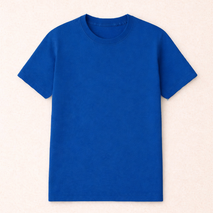 Royal Blue Bio-Washed 100% Cotton Super Combed T-Shirt (180 GSM) | Premium Quality | Soft & Breathable