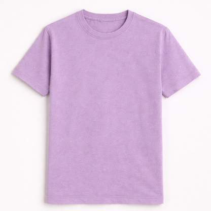 Lavender Bio-Washed 100% Cotton Super Combed T-Shirt (180 GSM) | Premium Quality | Soft & Breathable