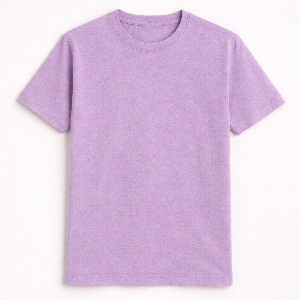 Lavender Bio-Washed 100% Cotton Super Combed T-Shirt (180 GSM) | Premium Quality | Soft & Breathable