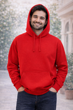 320 GSM Premium Cotton Brushed Loopknit Hoodie | 88% Cotton 12% Polyester | Soft Winter Wear - Red
