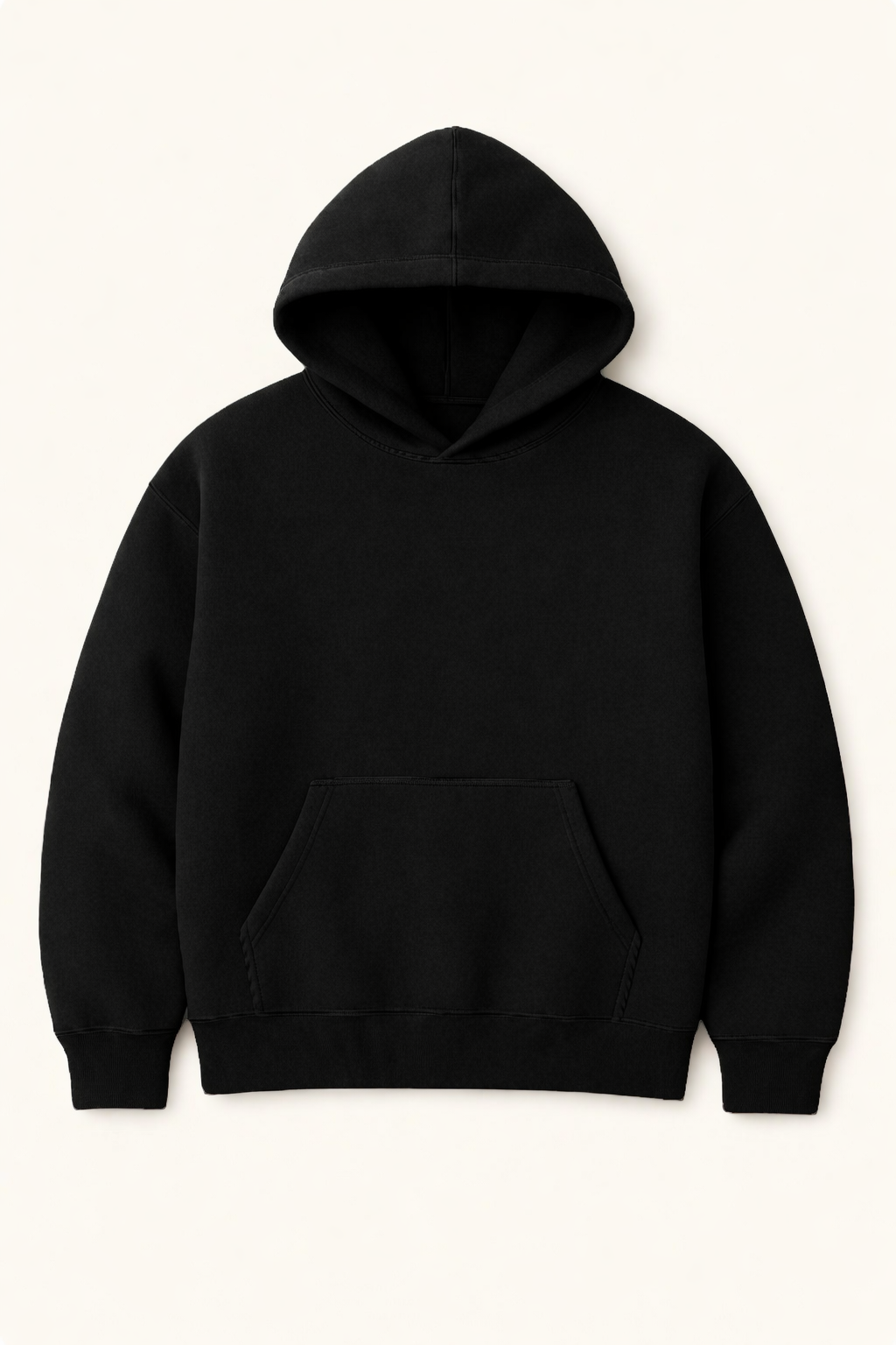 Heavy Oversized Hoodie – 430 GSM Cotton Brushed Loop knit- Black