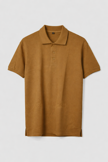 Snuff Brown - Premium 100% Combed Compact Cotton Polo T-Shirt | Soft • Durable • Breathable