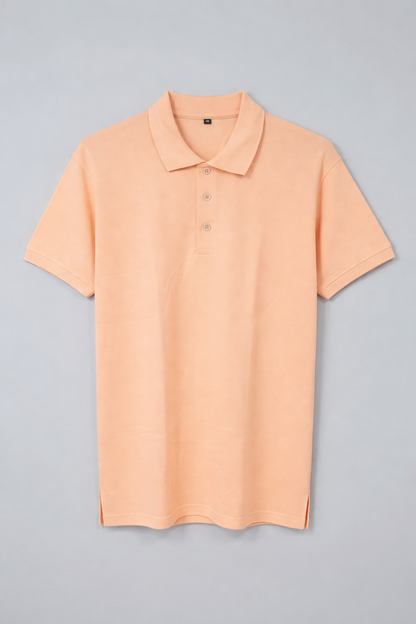 Peach - Premium 100% Combed Compact Cotton Polo T-Shirt | Soft • Durable • Breathable