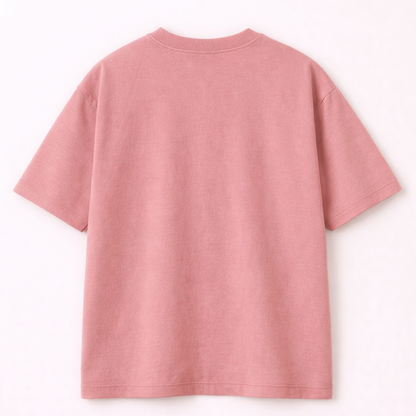 Rose Pink Oversized T-Shirt | 240 GSM Premium French Terry Cotton | Streetwear Drop Shoulder Tee