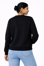 Black Premium Cotton Crewneck Sweatshirt for Men & Women