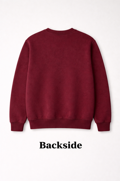 Maroon Premium Cotton Crewneck Sweatshirt for Men & Women | Winter Wear | Soft & Comfortable