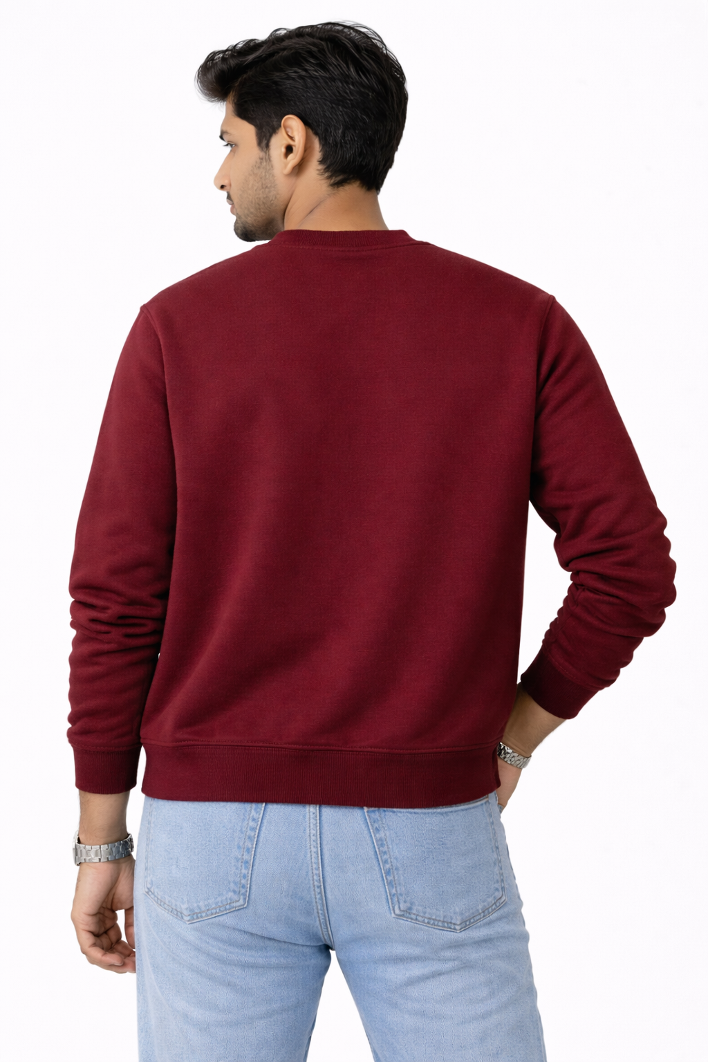 Maroon Premium Cotton Crewneck Sweatshirt for Men & Women | Winter Wear | Soft & Comfortable