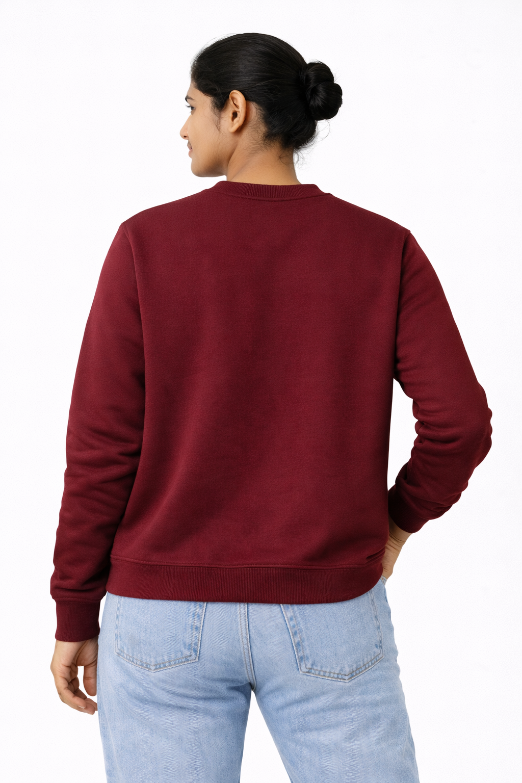 Maroon Premium Cotton Crewneck Sweatshirt for Men & Women | Winter Wear | Soft & Comfortable