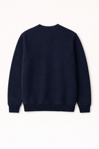 Navy Blue Premium Cotton Crewneck Sweatshirt for Men & Women