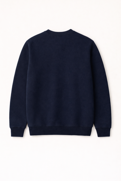 Navy Blue Premium Cotton Crewneck Sweatshirt for Men & Women | Winter Wear | Soft & Comfortable