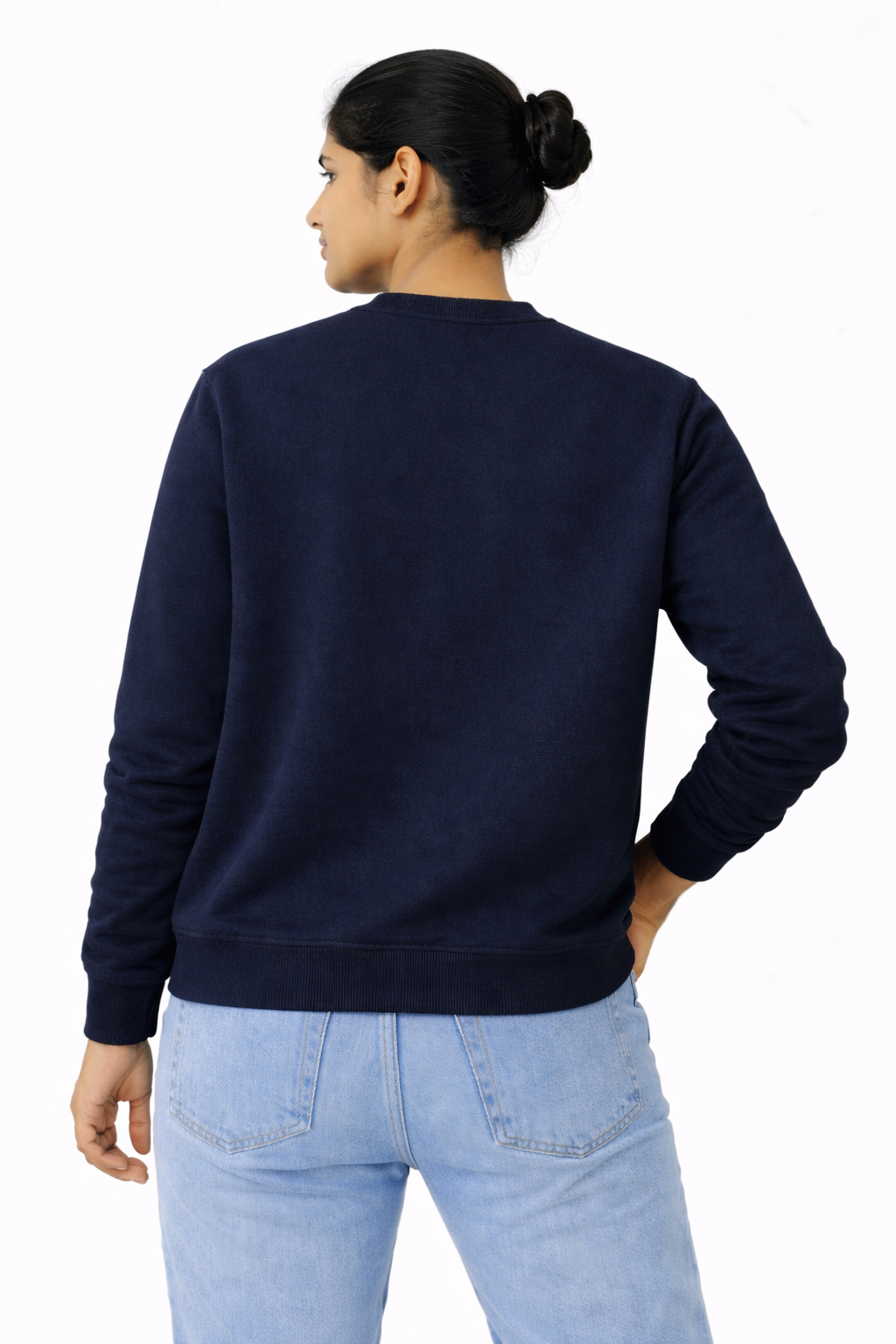 Navy Blue Premium Cotton Crewneck Sweatshirt for Men & Women