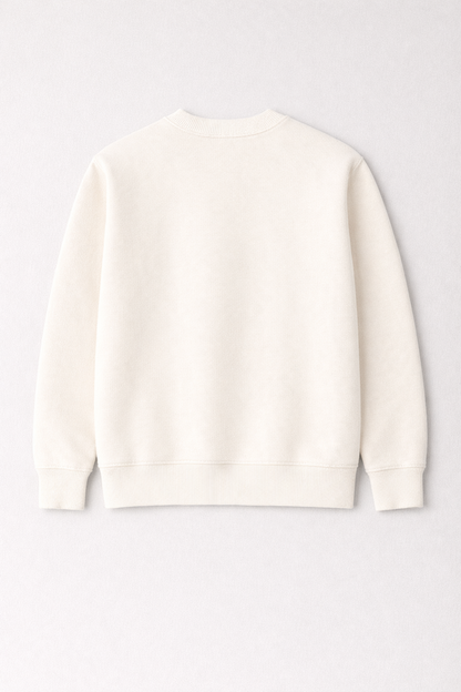 Off White Premium Cotton Crewneck Sweatshirt for Men & Women | Winter Wear | Soft & Comfortable