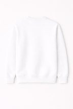 White Premium Cotton Crewneck Sweatshirt for Men & Women