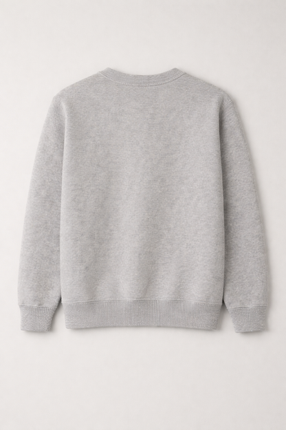 Grey Premium Cotton Crewneck Sweatshirt for Men & Women | Winter Wear | Soft & Comfortable