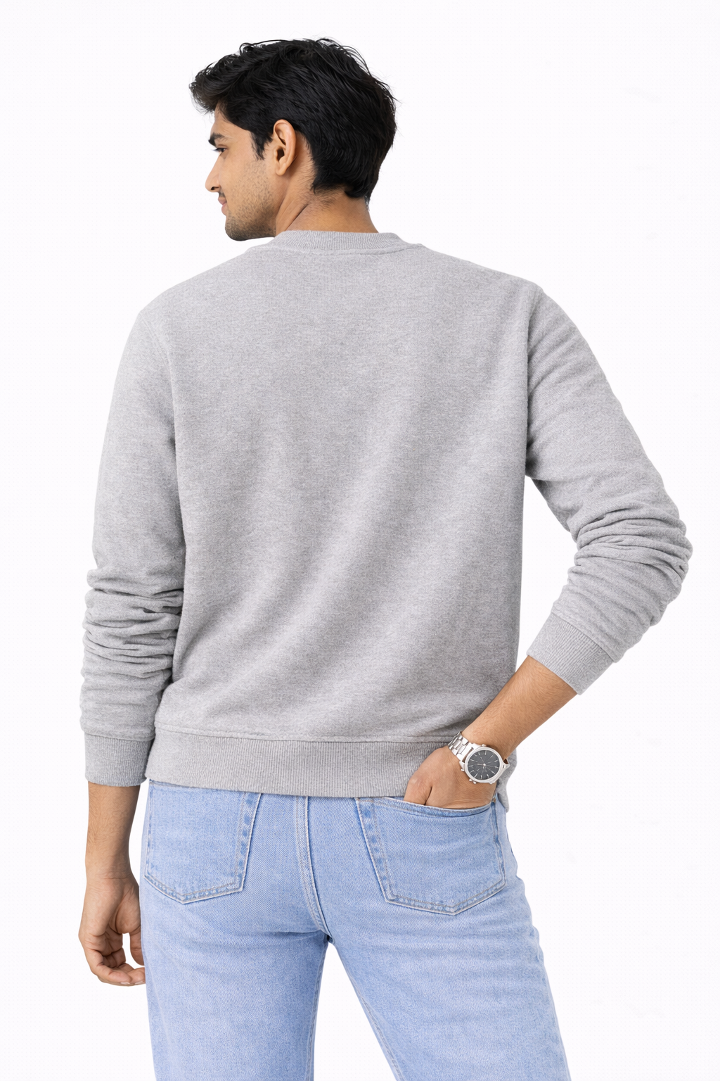 Grey Premium Cotton Crewneck Sweatshirt for Men & Women