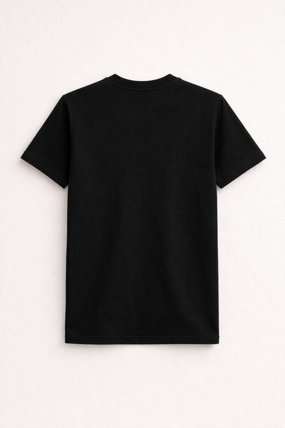 Black Bio-Washed 100% Cotton Super Combed T-Shirt (180 GSM) | Premium Quality | Soft & Breathable