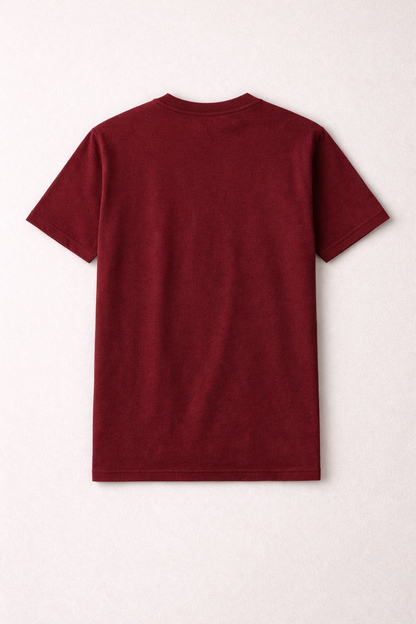 Maroon Bio-Washed 100% Cotton Super Combed T-Shirt (180 GSM) | Premium Quality | Soft & Breathable