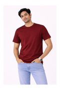 Maroon Bio-Washed 100% Cotton Super Combed T-Shirt (180 GSM)