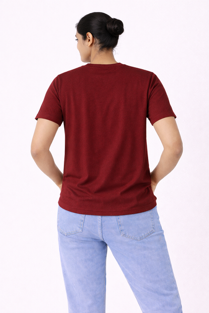 Maroon Bio-Washed 100% Cotton Super Combed T-Shirt (180 GSM) | Premium Quality | Soft & Breathable